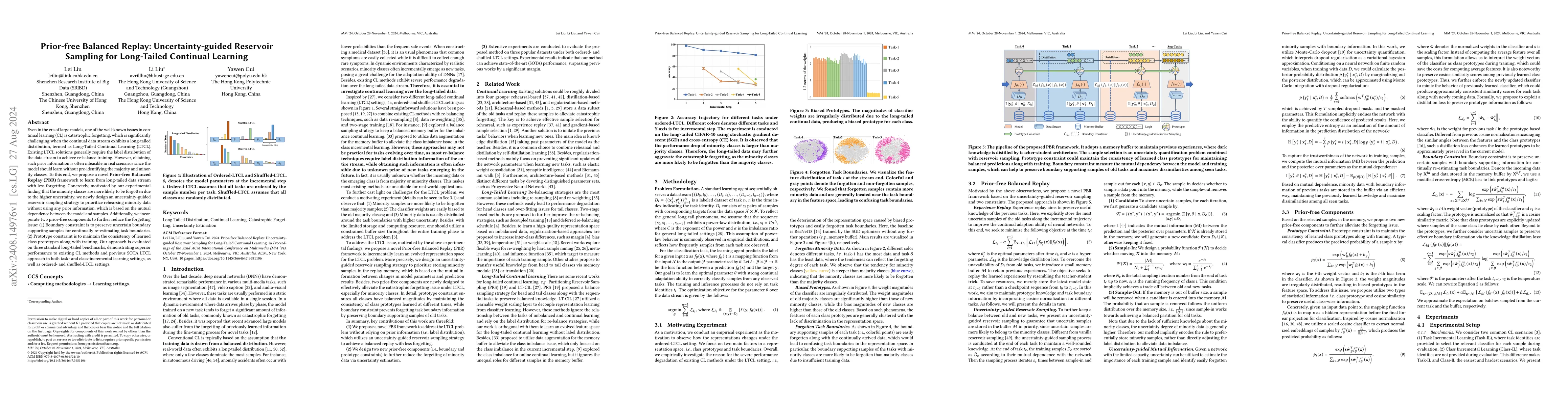 Thumbnail for Prior-free Balanced Replay: Uncertainty-guided Reservoir Sampling for
  Long-Tailed Continual Learning
