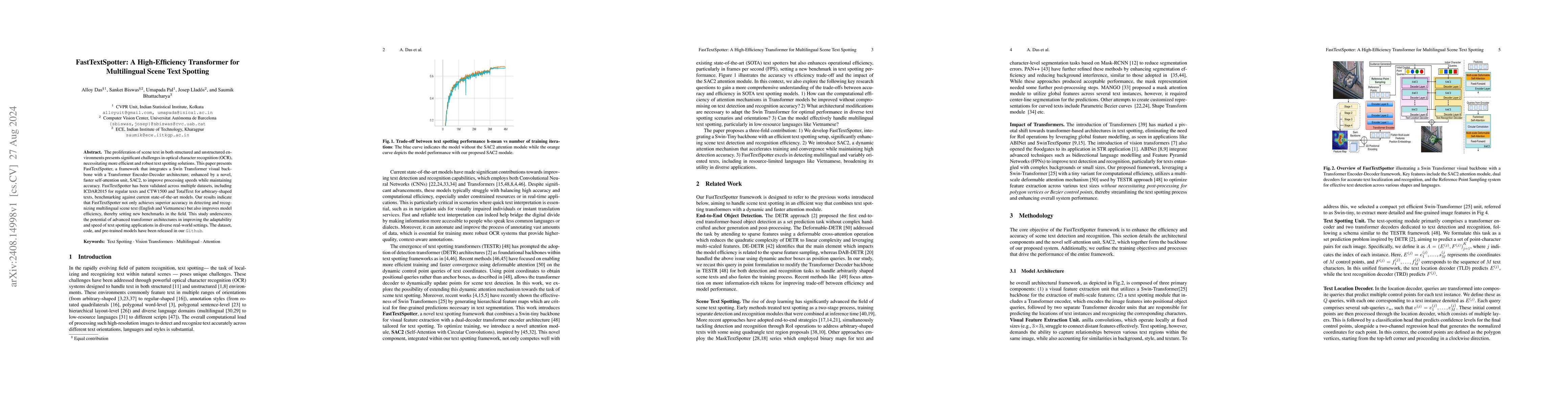 Thumbnail for FastTextSpotter: A High-Efficiency Transformer for Multilingual Scene
  Text Spotting