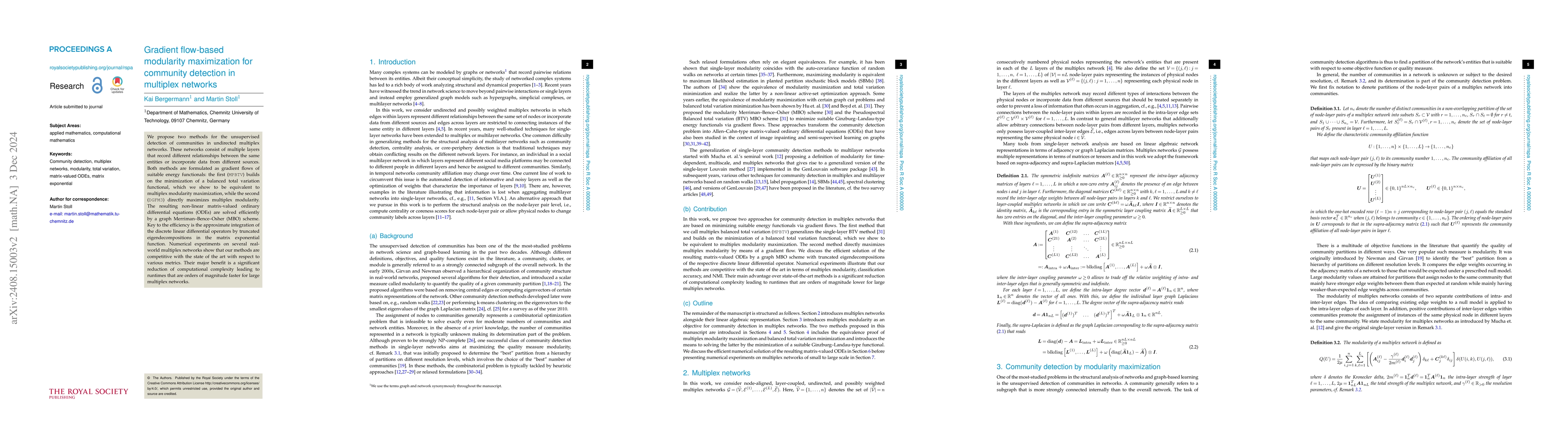 Thumbnail for Gradient flow-based modularity maximization for community detection in
  multiplex networks