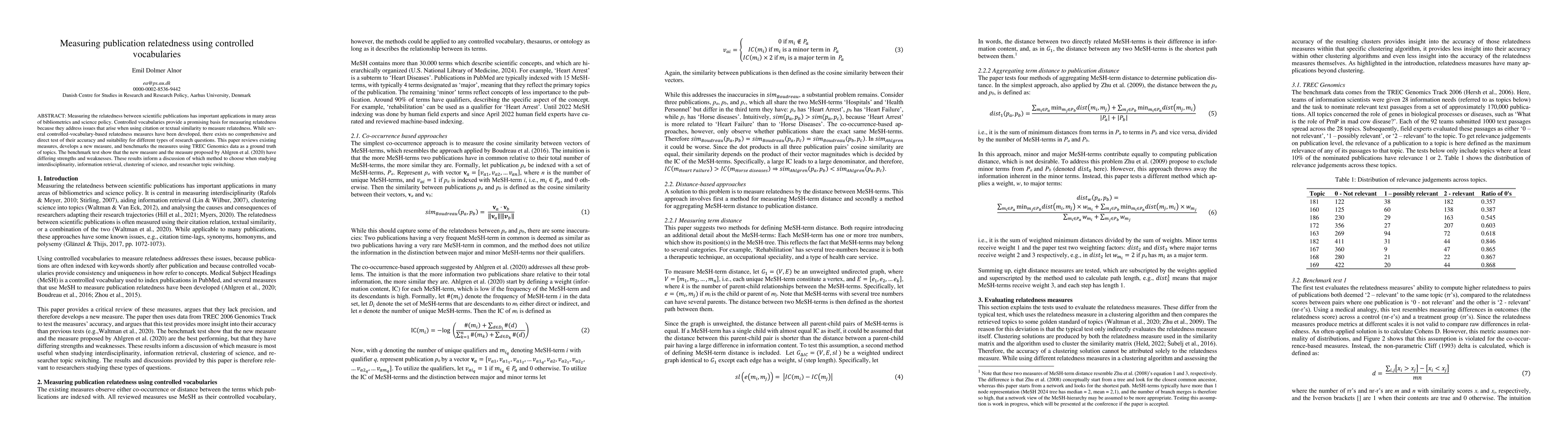 Thumbnail for Measuring publication relatedness using controlled vocabularies