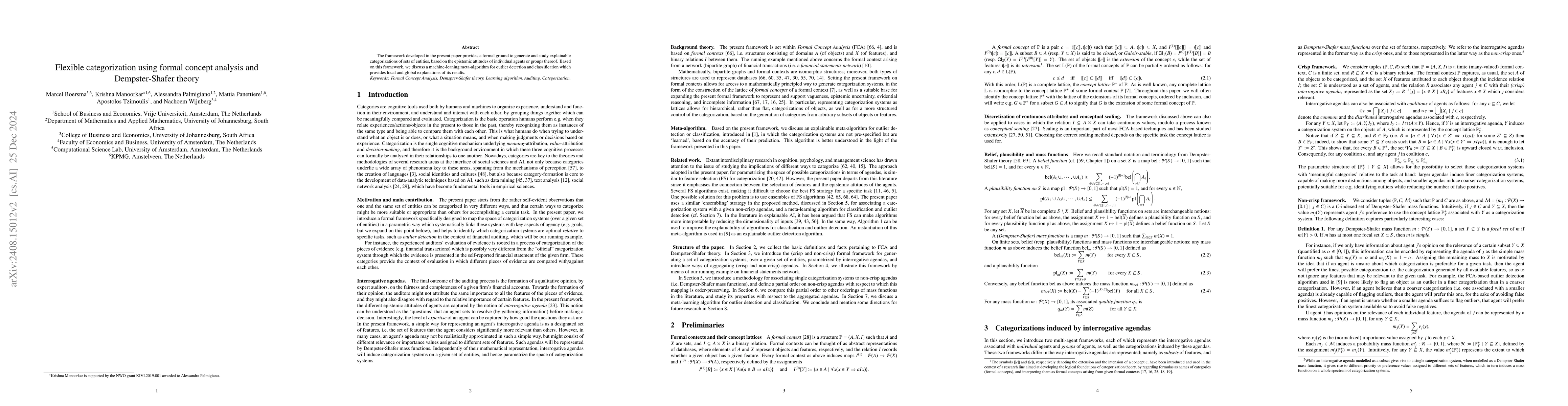 Thumbnail for Flexible categorization using formal concept analysis and
  Dempster-Shafer theory