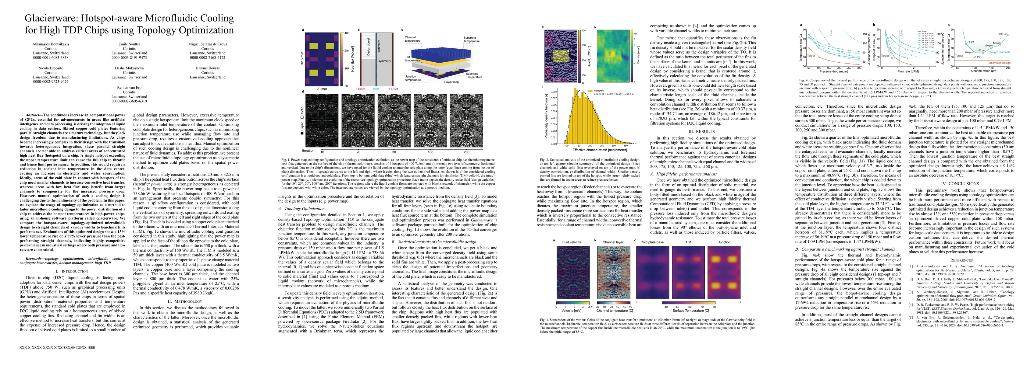 Thumbnail for Glacierware: Hotspot-aware Microfluidic Cooling for High TDP Chips using
  Topology Optimization