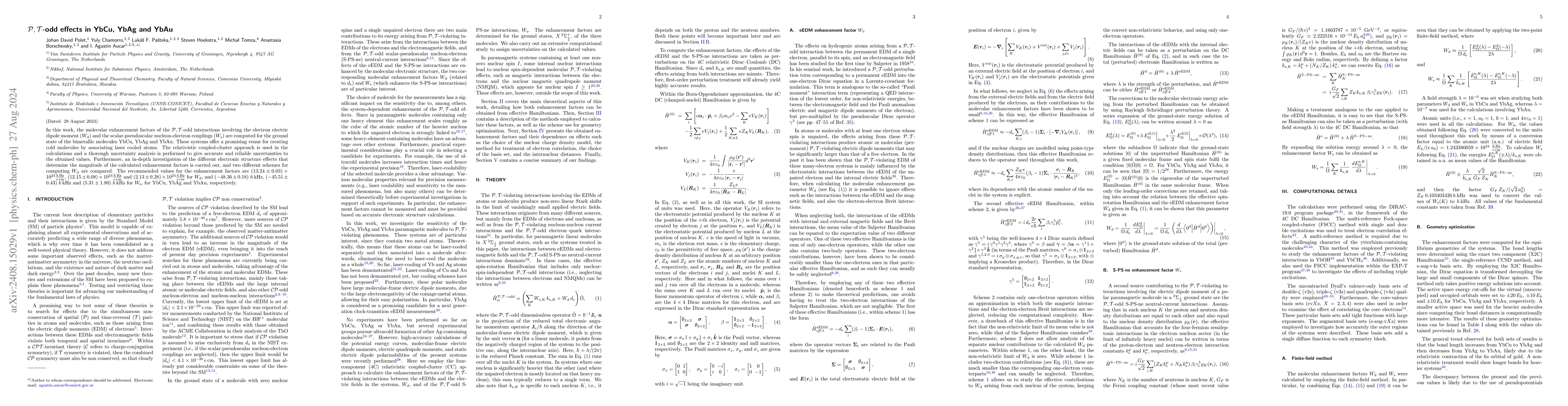 Thumbnail for $\mathcal{P,T}$-odd effects in YbCu, YbAg and YbAu