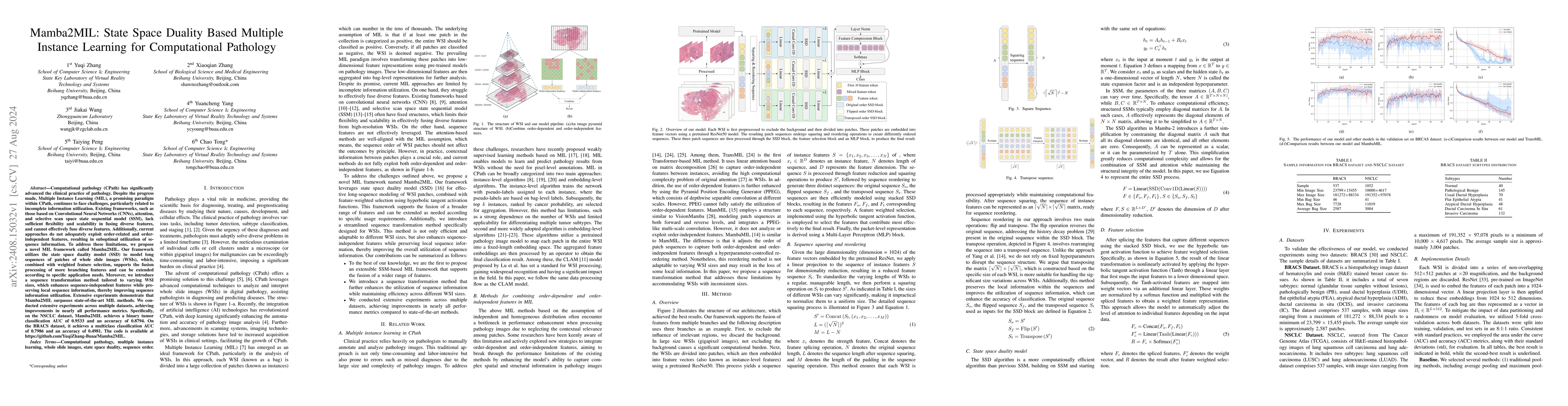 Thumbnail for Mamba2MIL: State Space Duality Based Multiple Instance Learning for
  Computational Pathology