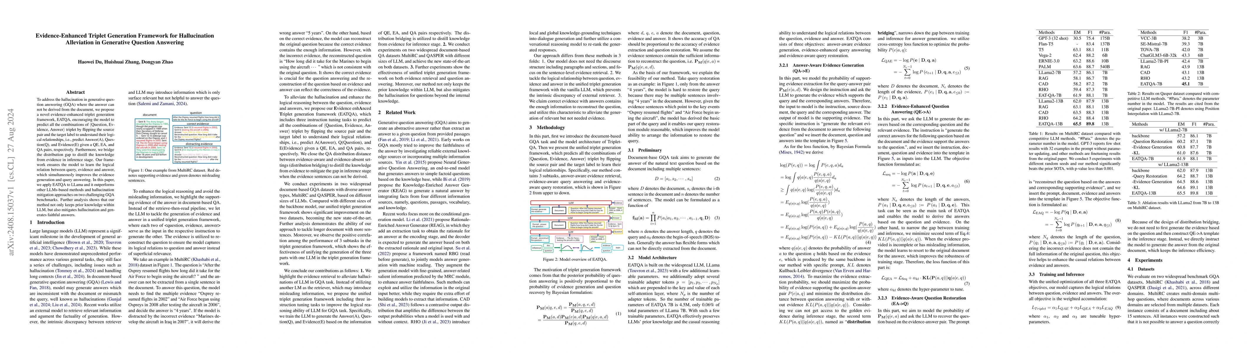 Thumbnail for Evidence-Enhanced Triplet Generation Framework for Hallucination
  Alleviation in Generative Question Answering