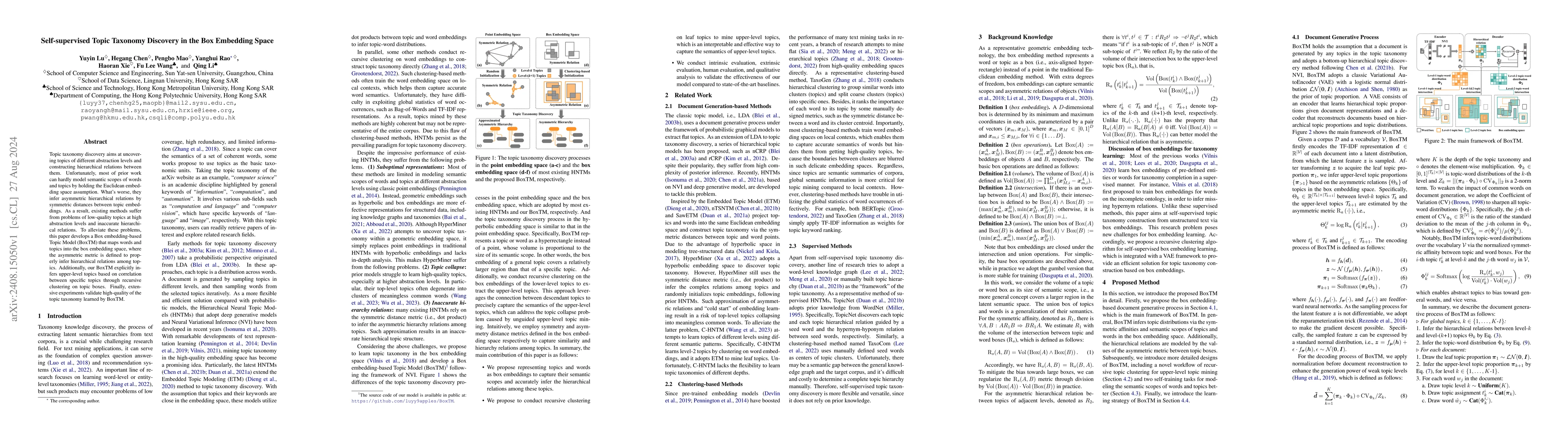 Thumbnail for Self-supervised Topic Taxonomy Discovery in the Box Embedding Space
