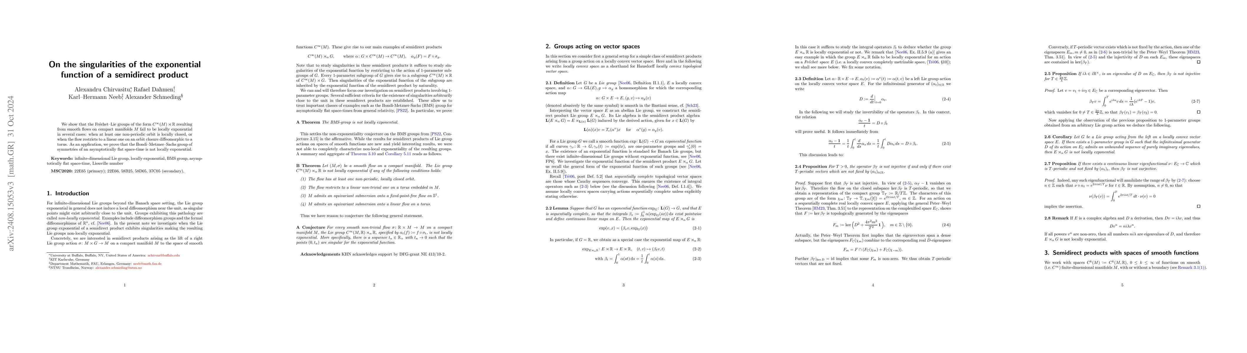 Thumbnail for On the singularities of the exponential function of a semidirect product