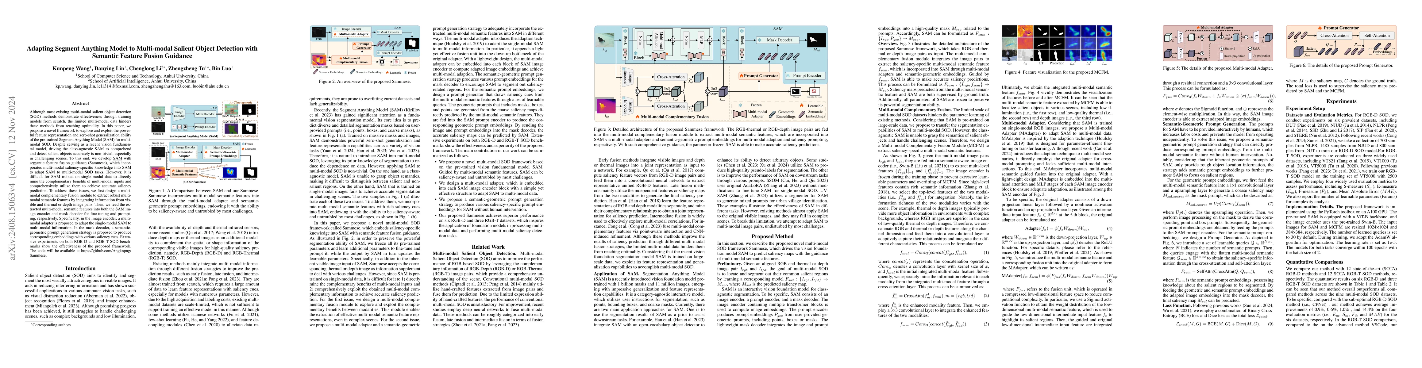 Thumbnail for Adapting Segment Anything Model to Multi-modal Salient Object Detection
  with Semantic Feature Fusion Guidance