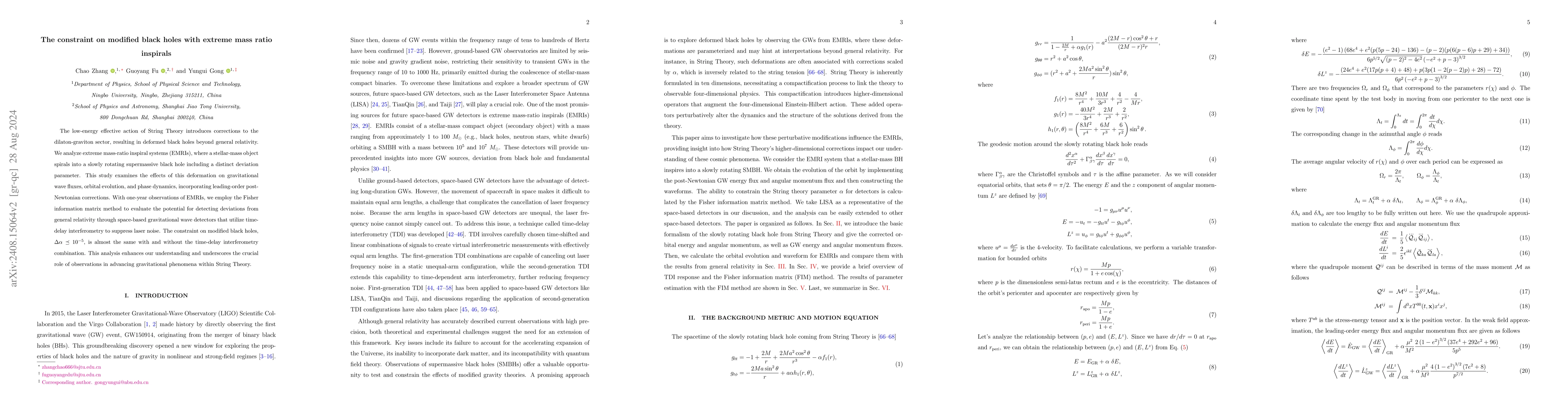Thumbnail for The constraint on modified black holes with extreme mass ratio inspirals
