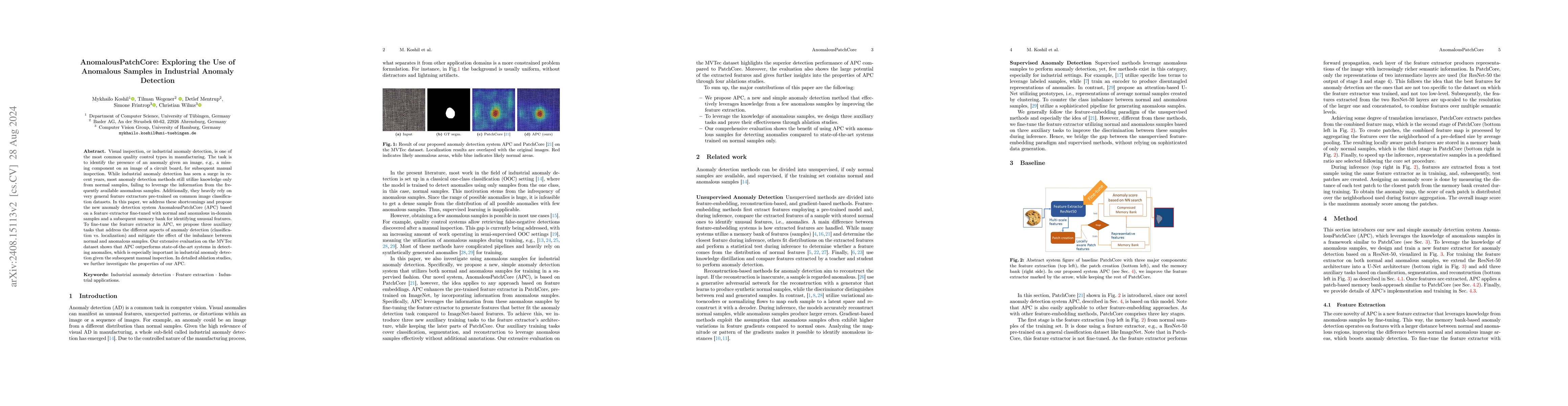 Thumbnail for AnomalousPatchCore: Exploring the Use of Anomalous Samples in Industrial
  Anomaly Detection