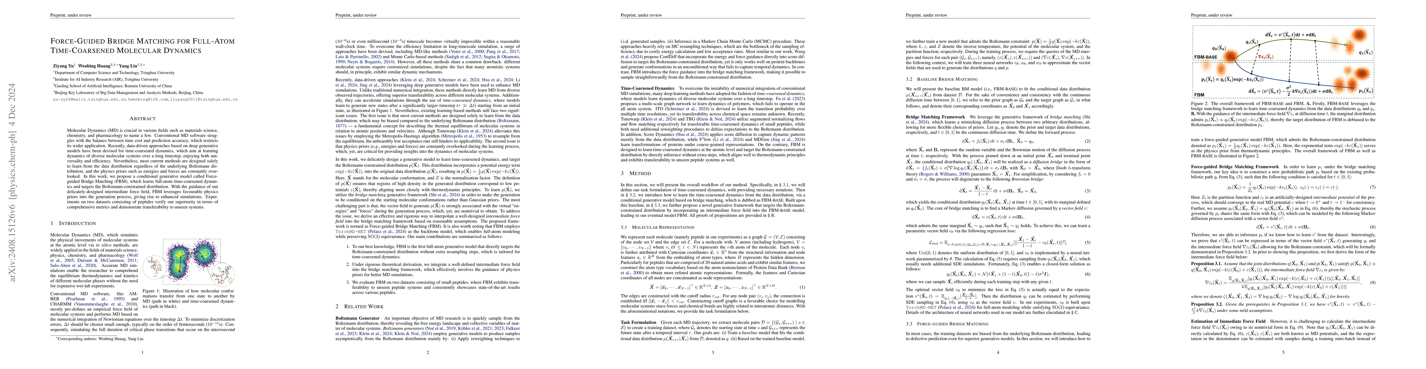 Thumbnail for Force-Guided Bridge Matching for Full-Atom Time-Coarsened Dynamics of
  Peptides