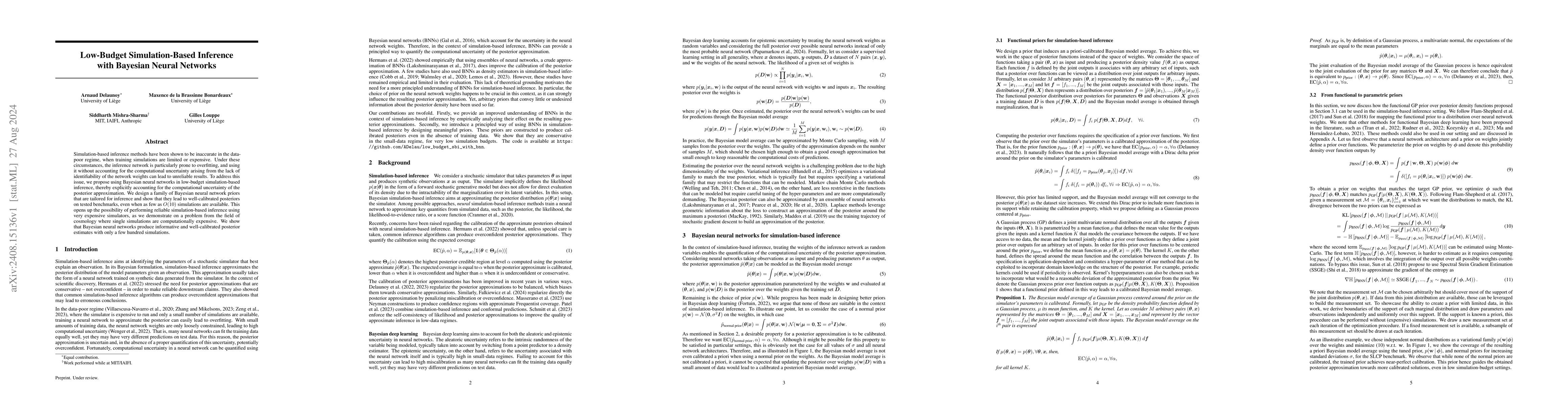Thumbnail for Low-Budget Simulation-Based Inference with Bayesian Neural Networks