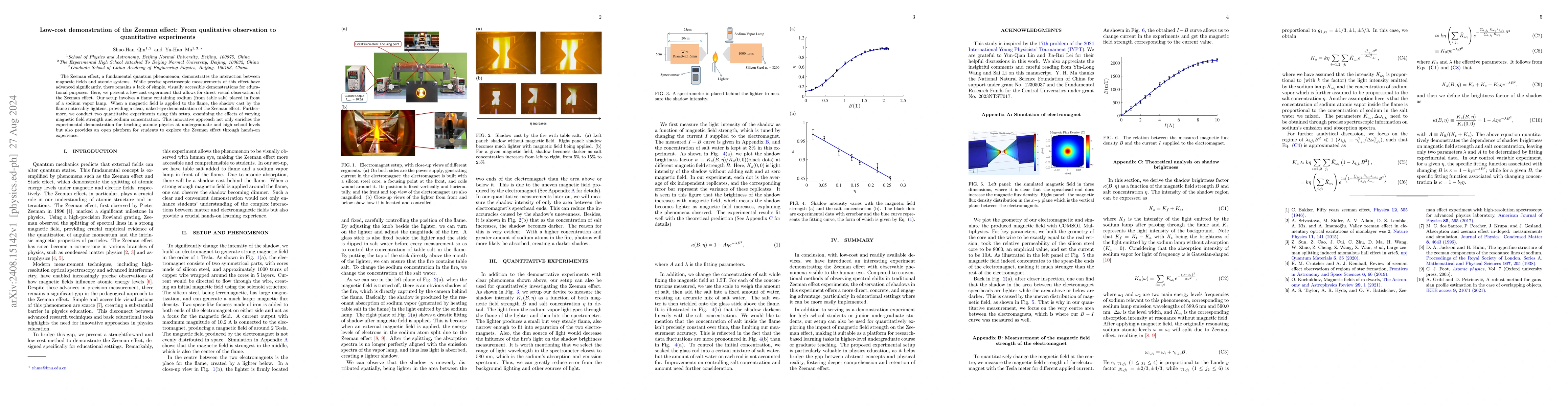 Thumbnail for Low-cost demonstration of the Zeeman effect: From qualitative
  observation to quantitative experiments