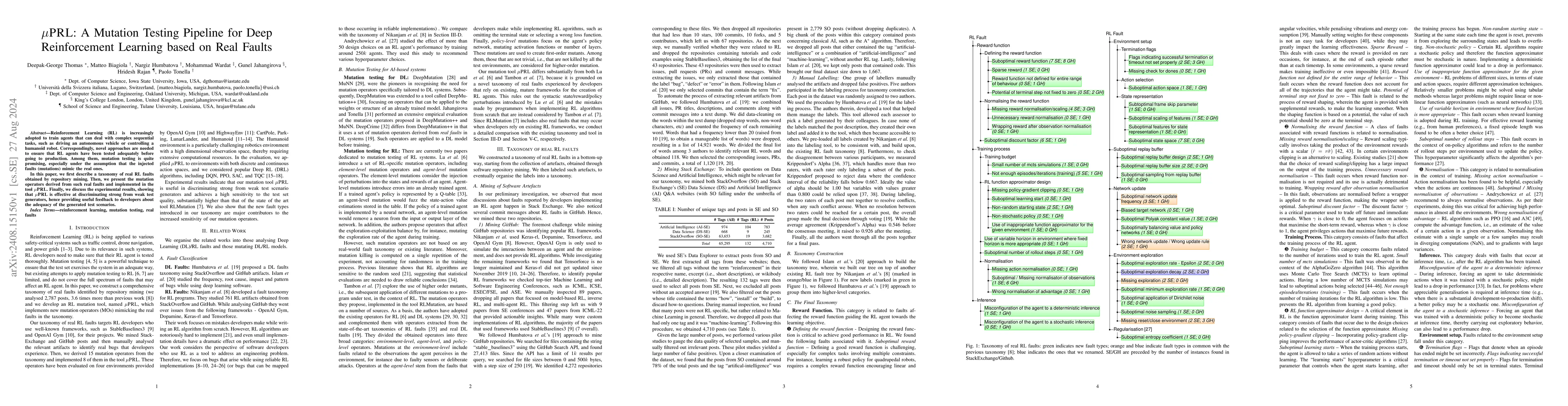 Thumbnail for muPRL: A Mutation Testing Pipeline for Deep Reinforcement Learning based
  on Real Faults