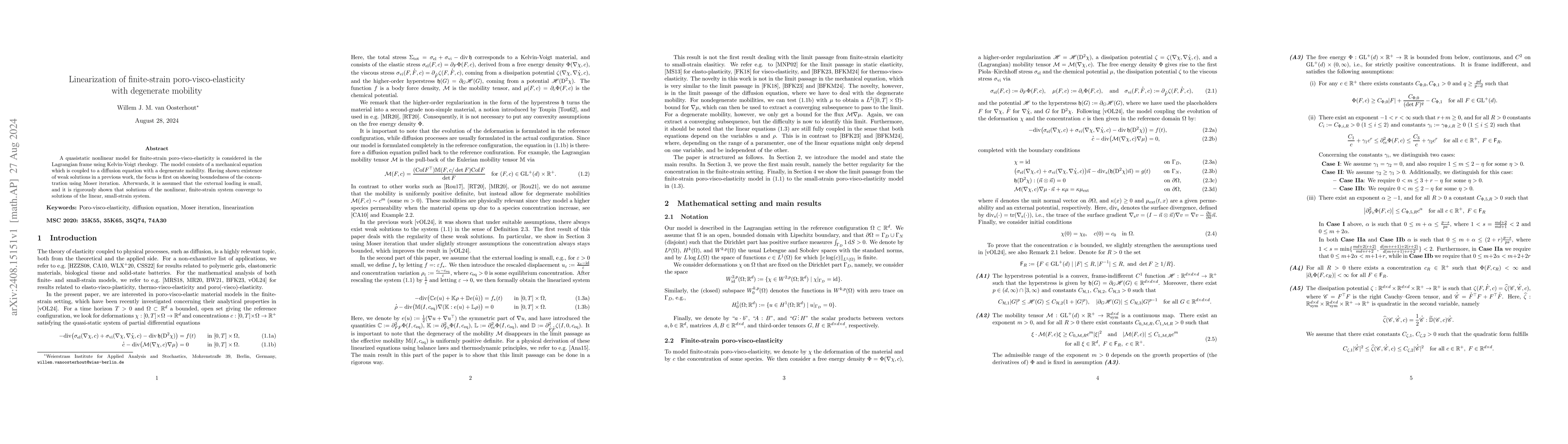 Thumbnail for Linearization of finite-strain poro-visco-elasticity with degenerate
  mobility