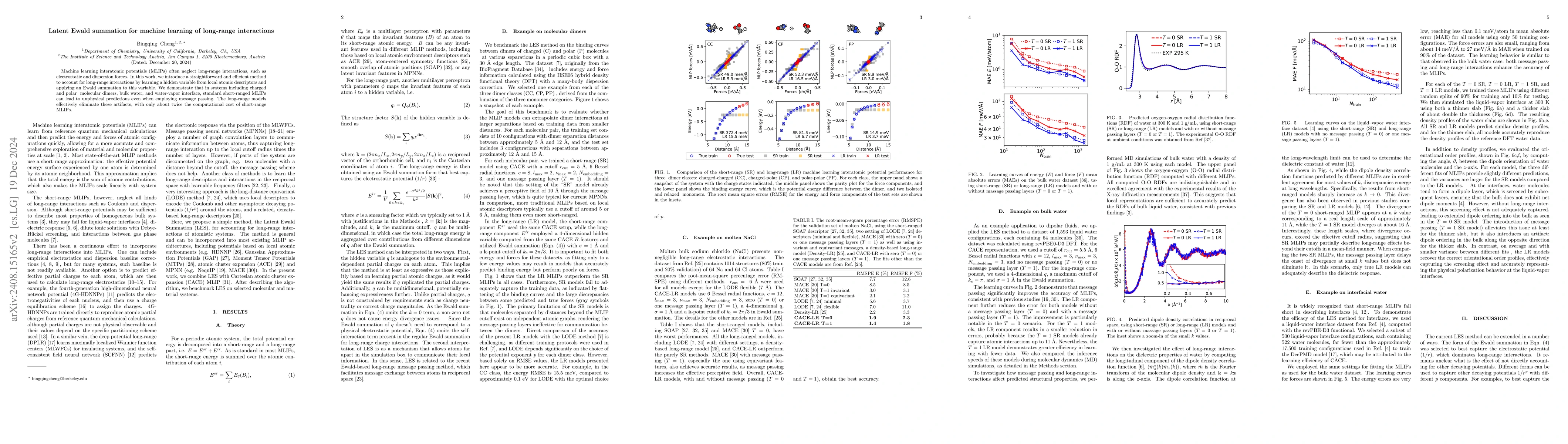 Thumbnail for Latent Ewald summation for machine learning of long-range interactions