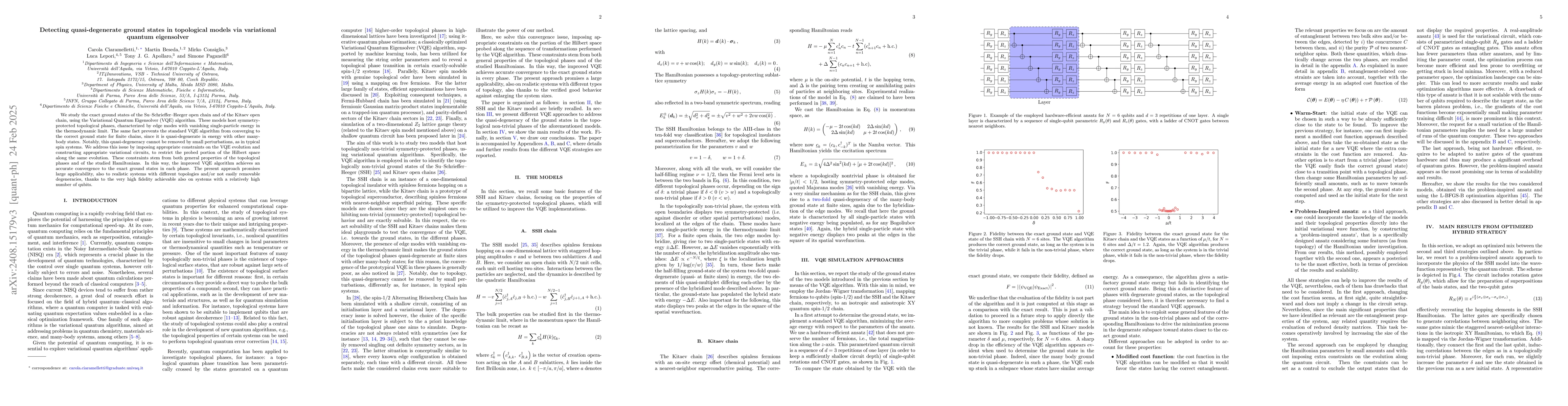 Thumbnail for Detecting quasi-degenerate ground states in topological models via
  variational quantum eigensolver