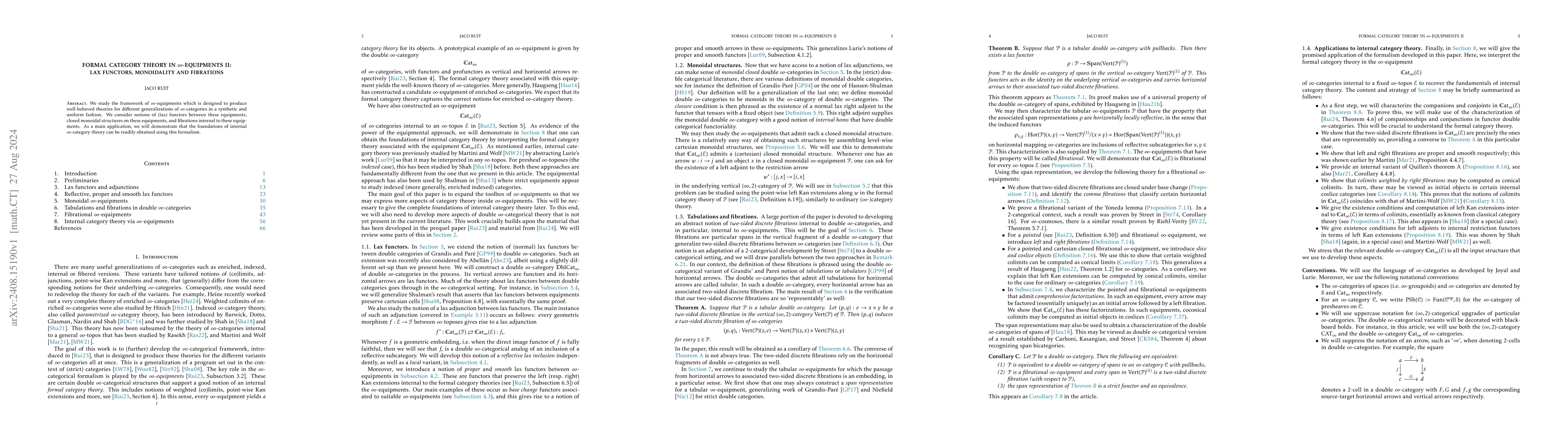 Thumbnail for Formal category theory in $\infty$-equipments II: Lax functors,
  monoidality and fibrations