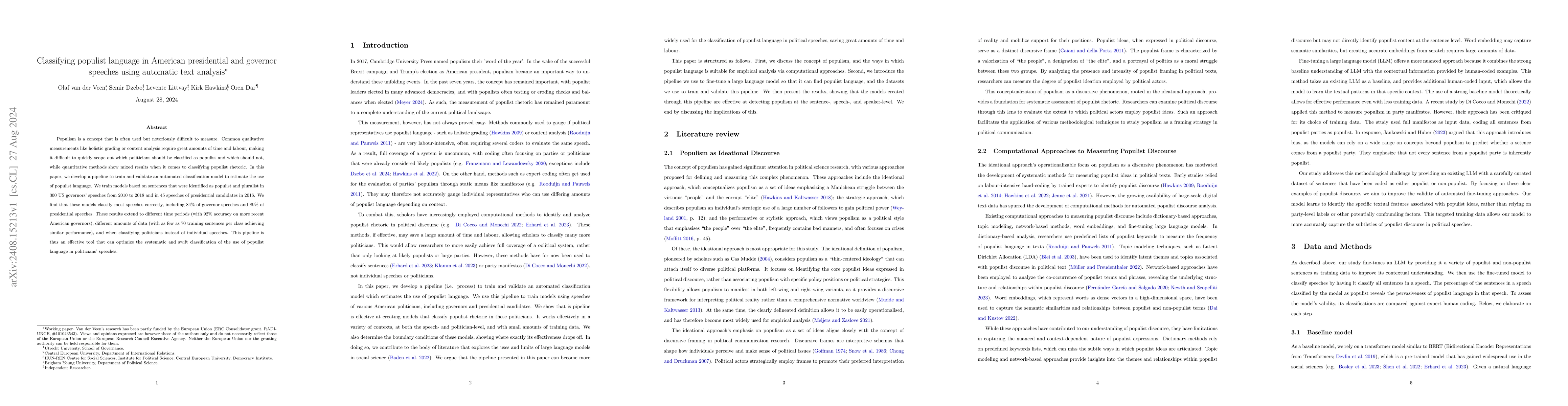 Thumbnail for Classifying populist language in American presidential and governor
  speeches using automatic text analysis
