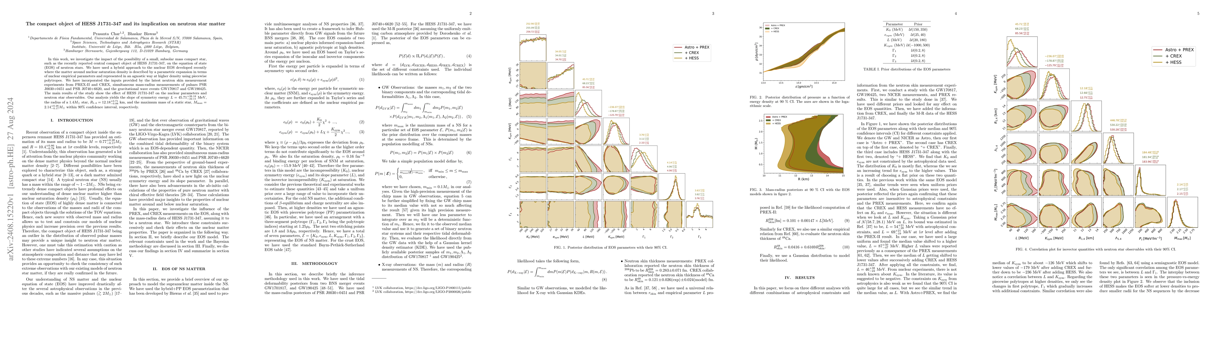 Thumbnail for The compact object of HESS J1731-347 and its implication on neutron star
  matter