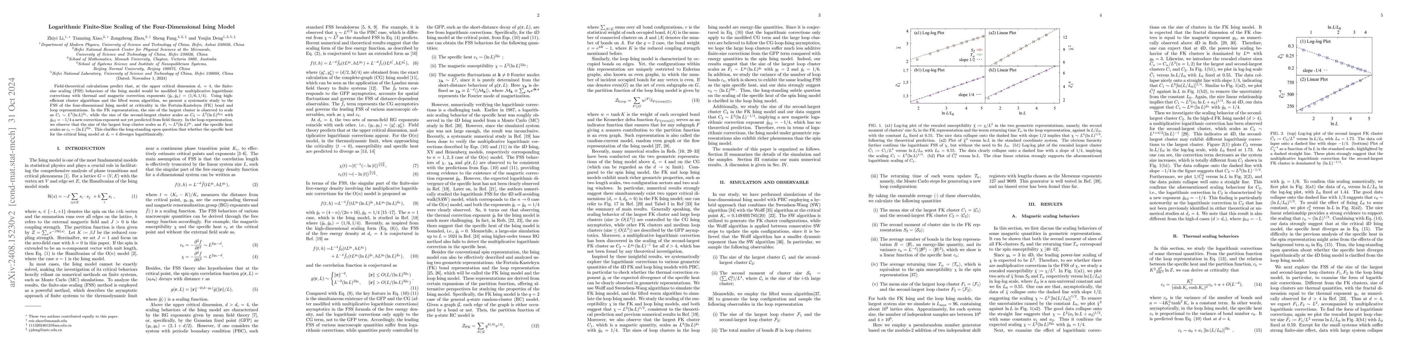 Thumbnail for Logarithmic Finite-Size Scaling of the Four-Dimensional Ising Model