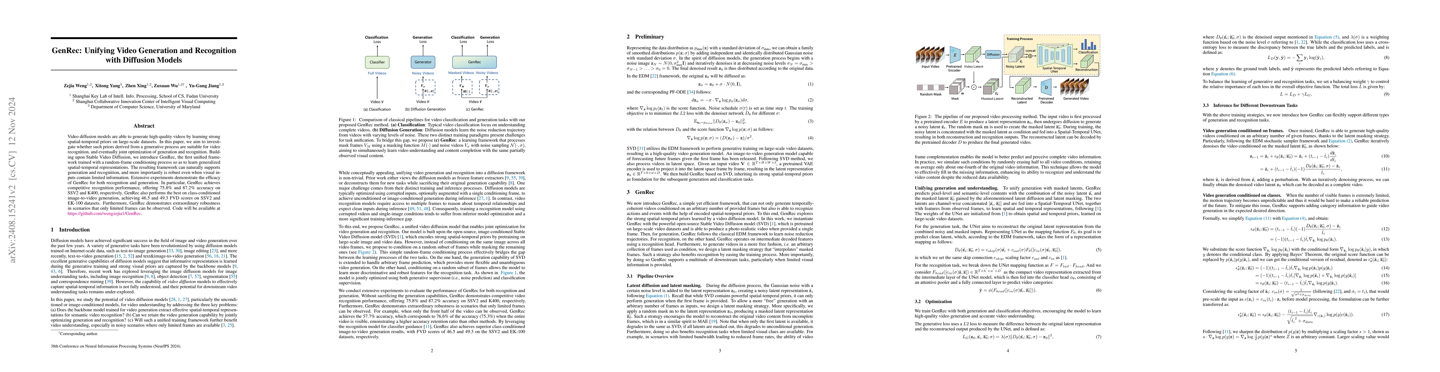 Thumbnail for GenRec: Unifying Video Generation and Recognition with Diffusion Models