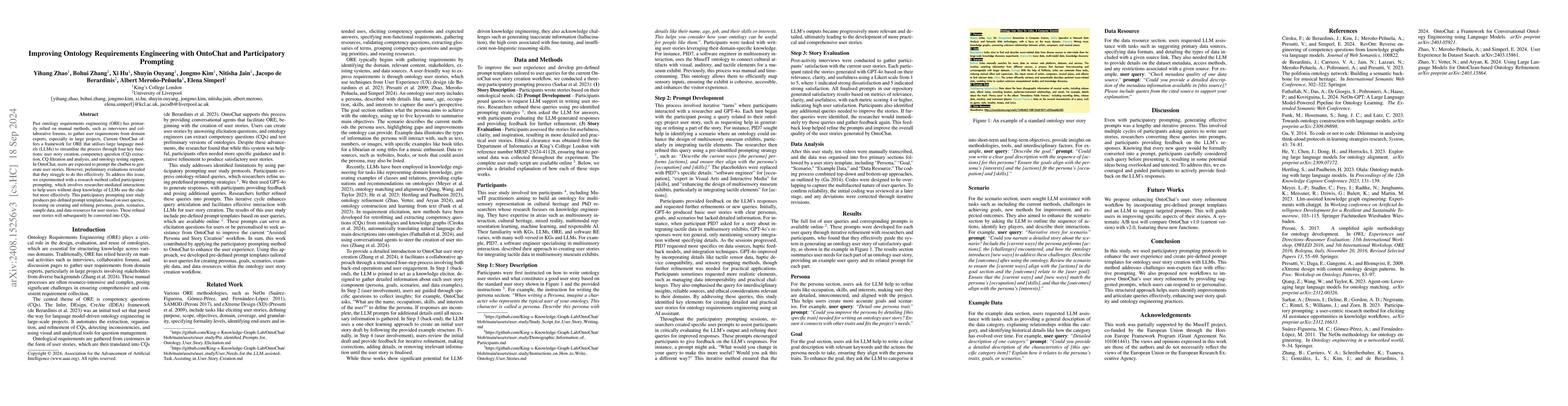 Thumbnail for Improving Ontology Requirements Engineering with OntoChat and
  Participatory Prompting