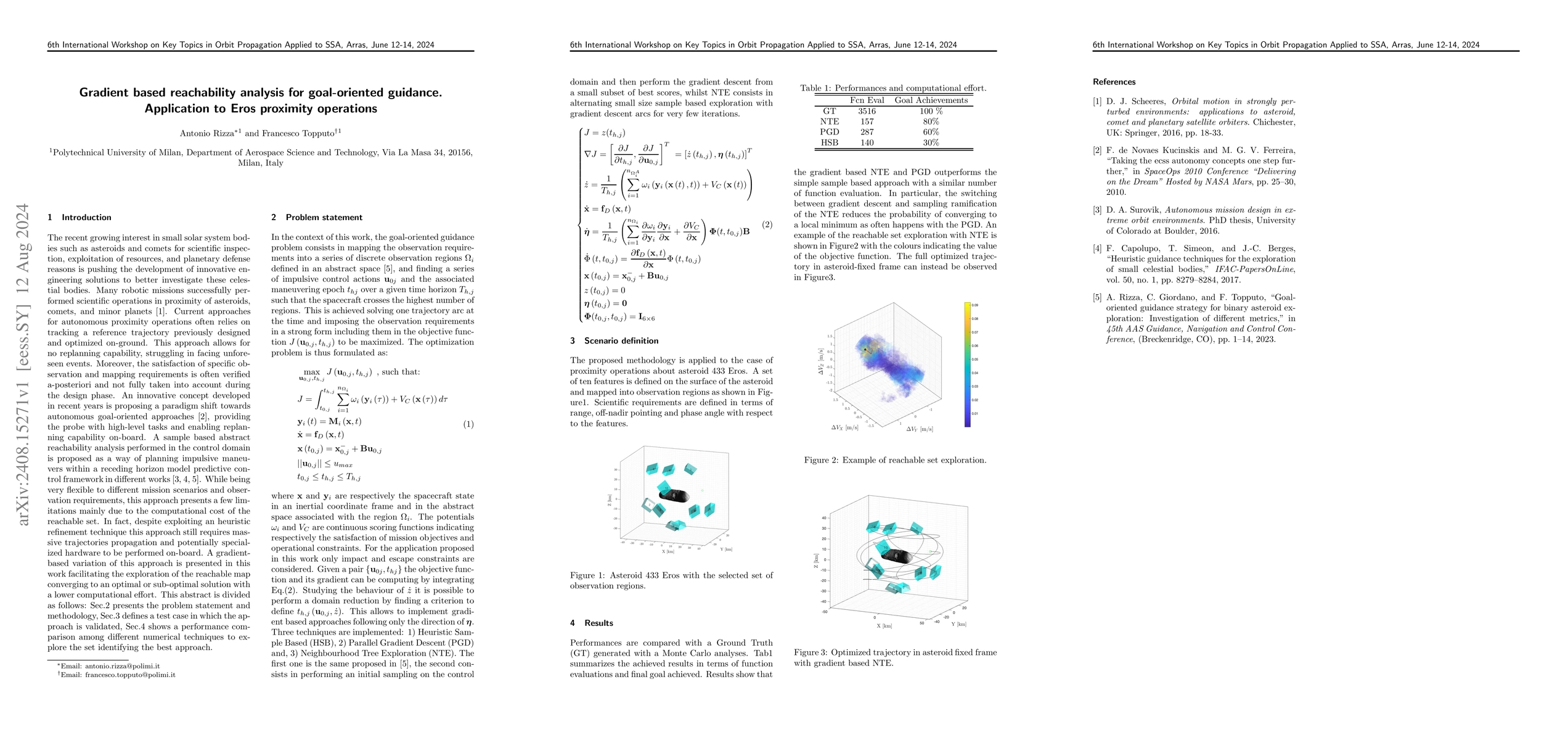 Thumbnail for Gradient based reachability analysis for goal-oriented guidance.
  Application to Eros proximity operations