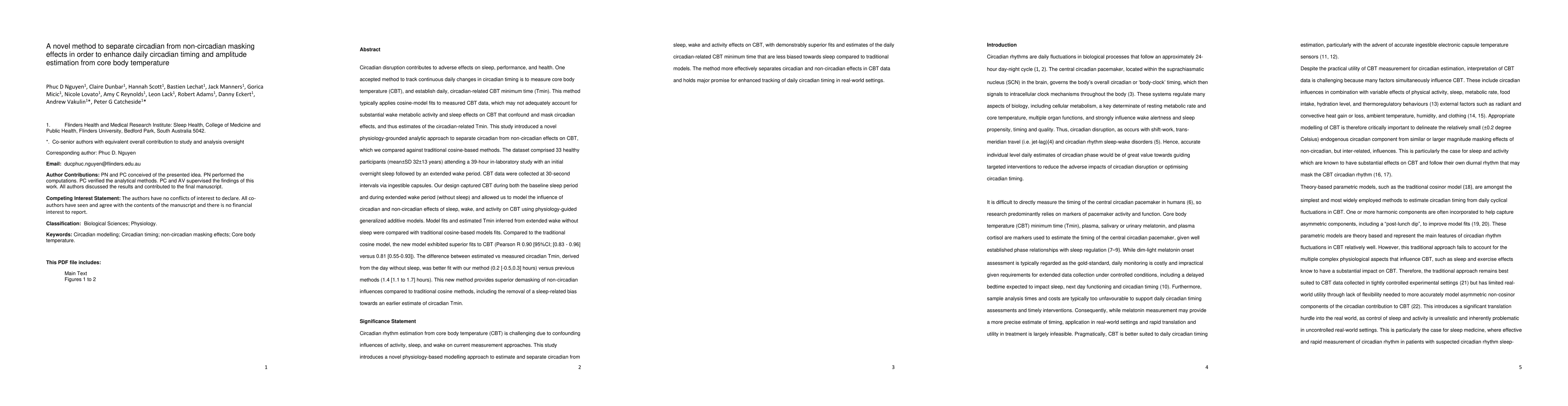 Thumbnail for A novel method to separate circadian from non-circadian masking effects
  in order to enhance daily circadian timing and amplitude estimation from core
  body temperature