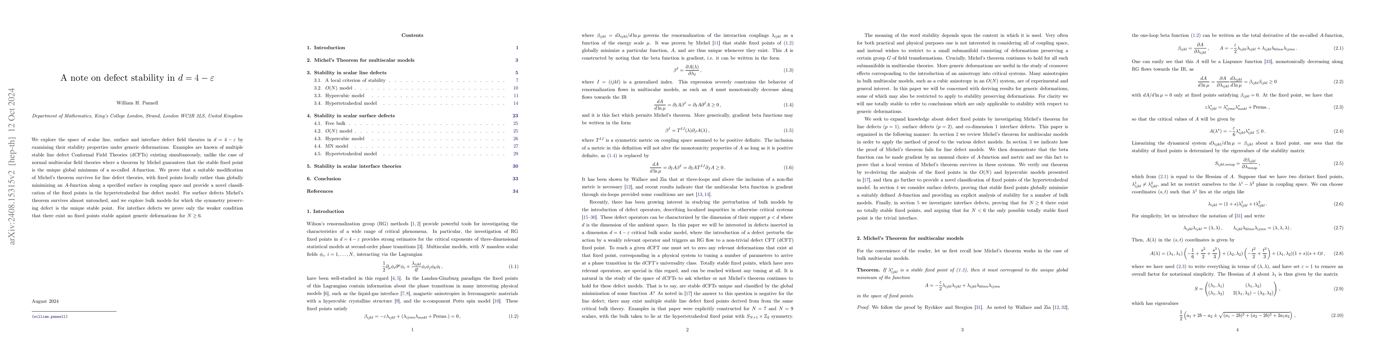 Thumbnail for A note on defect stability in $d=4-\varepsilon$