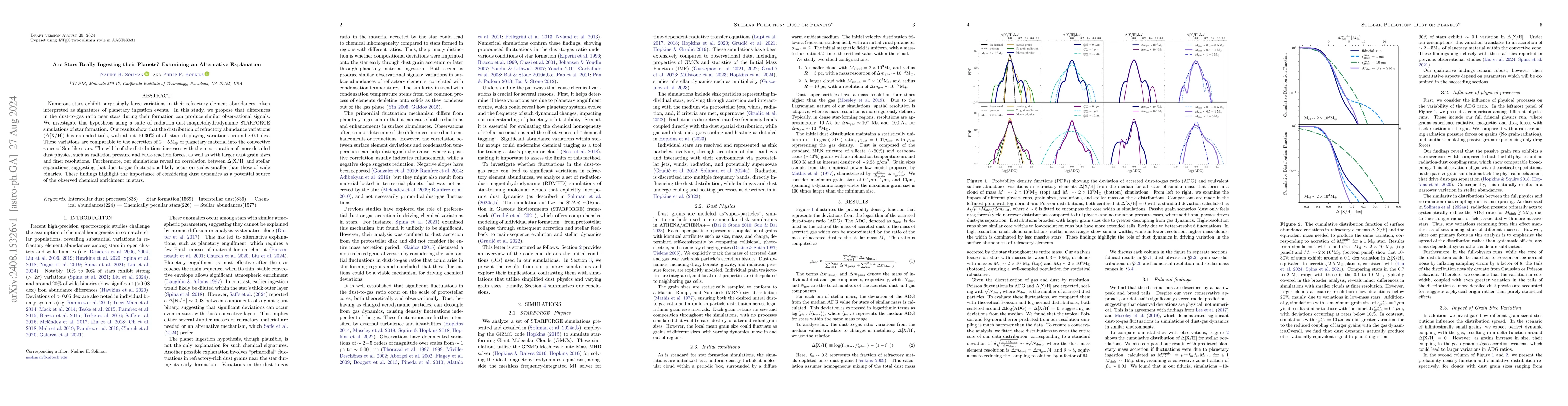 Thumbnail for Are Stars Really Ingesting their Planets? Examining an Alternative
  Explanation