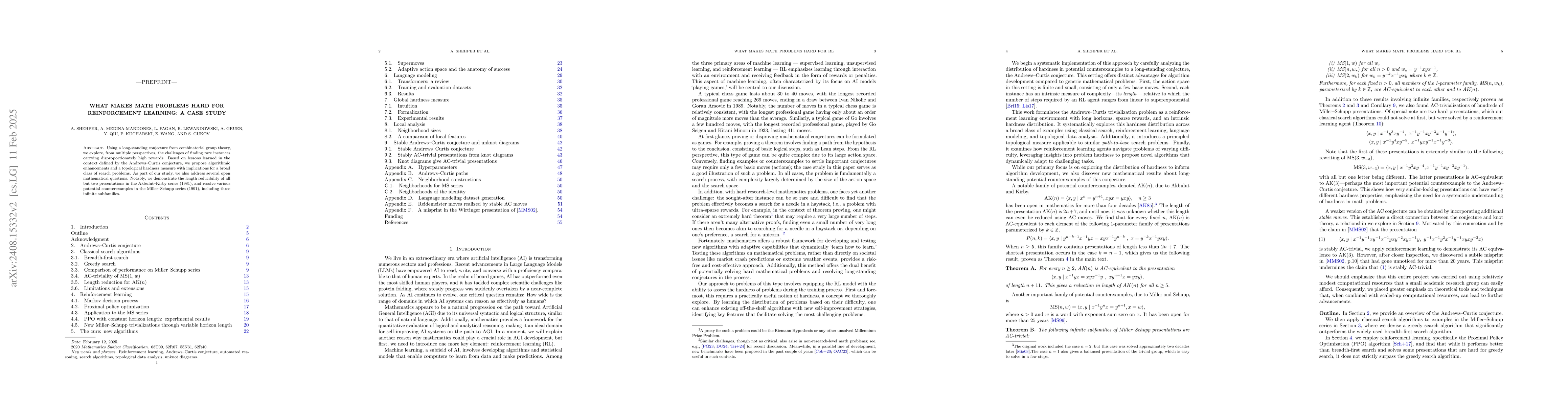 Thumbnail for What makes math problems hard for reinforcement learning: a case study
