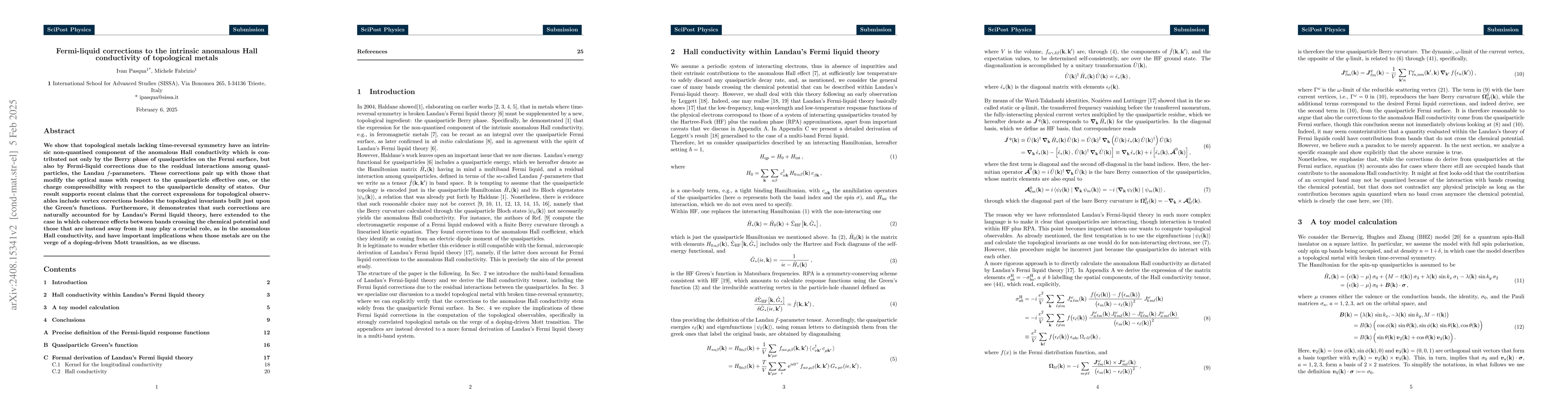 Thumbnail for Fermi-liquid corrections to the intrinsic anomalous Hall conductivity of
  topological metals