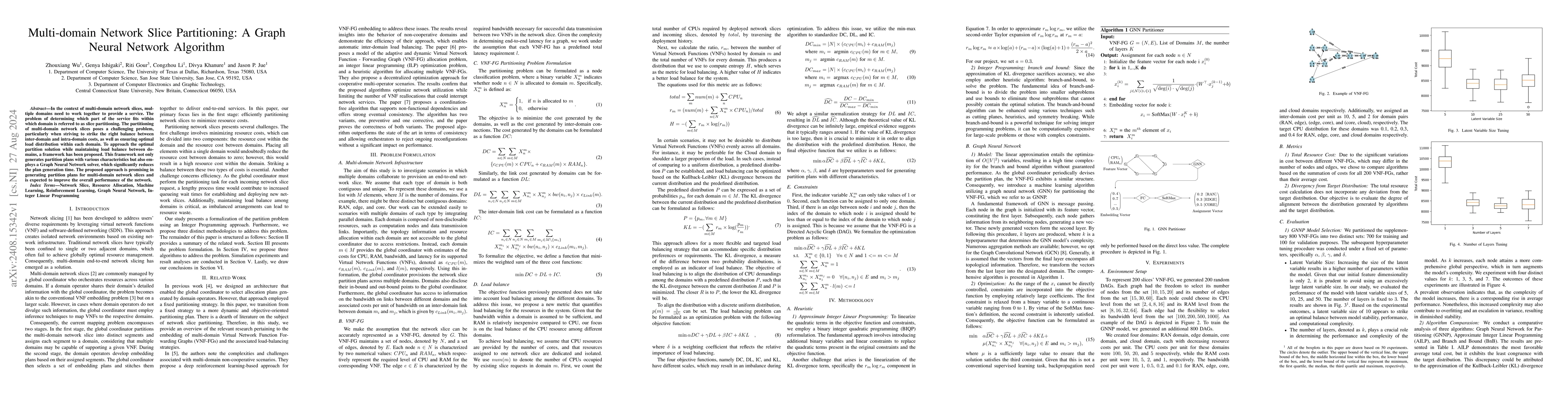 Thumbnail for Multi-domain Network Slice Partitioning: A Graph Neural Network
  Algorithm
