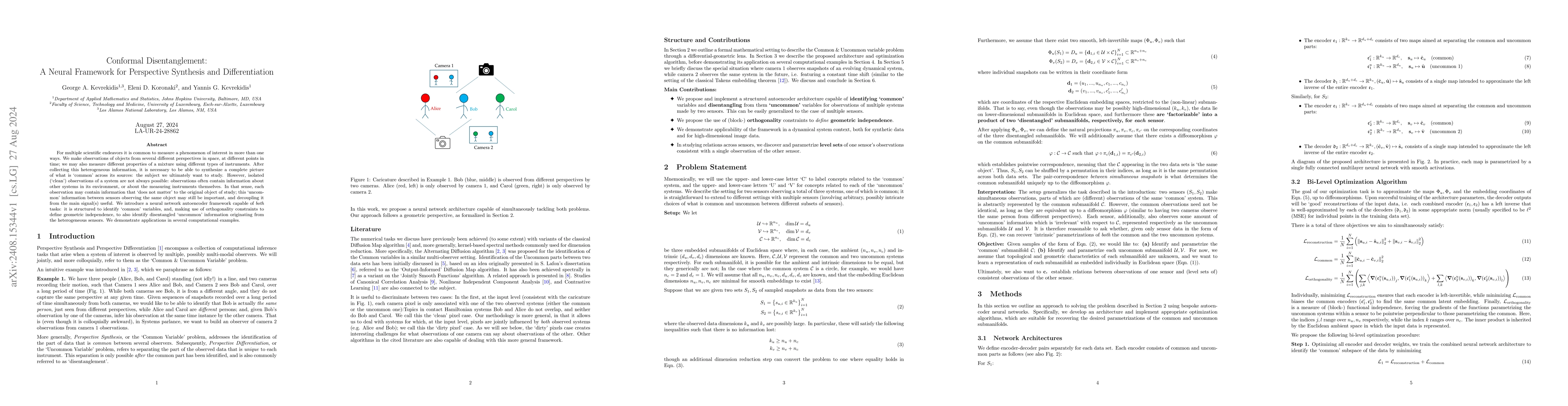 Thumbnail for Conformal Disentanglement: A Neural Framework for Perspective Synthesis
  and Differentiation
