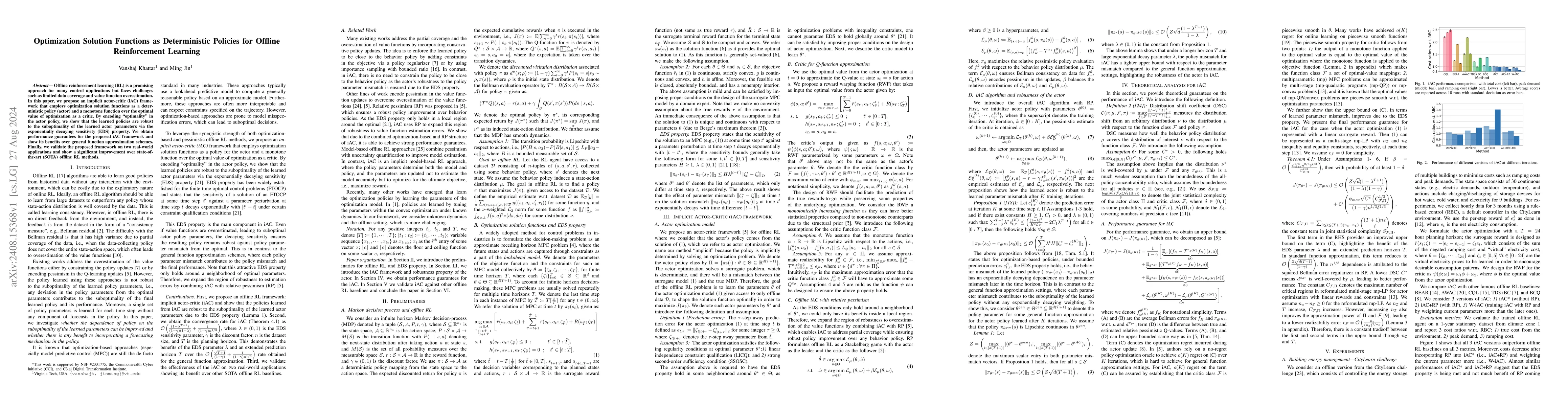 Thumbnail for Optimization Solution Functions as Deterministic Policies for Offline
  Reinforcement Learning
