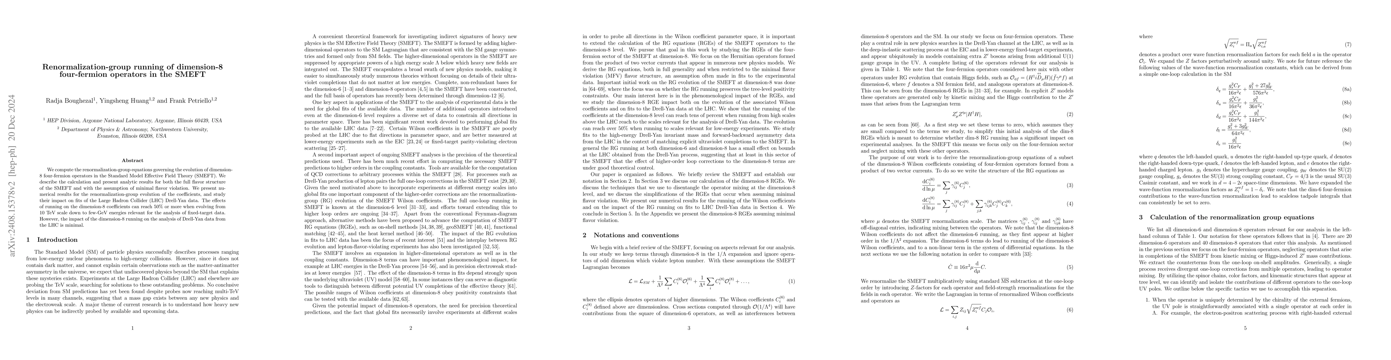 Thumbnail for Renormalization-group running of dimension-8 four-fermion operators in
  the SMEFT