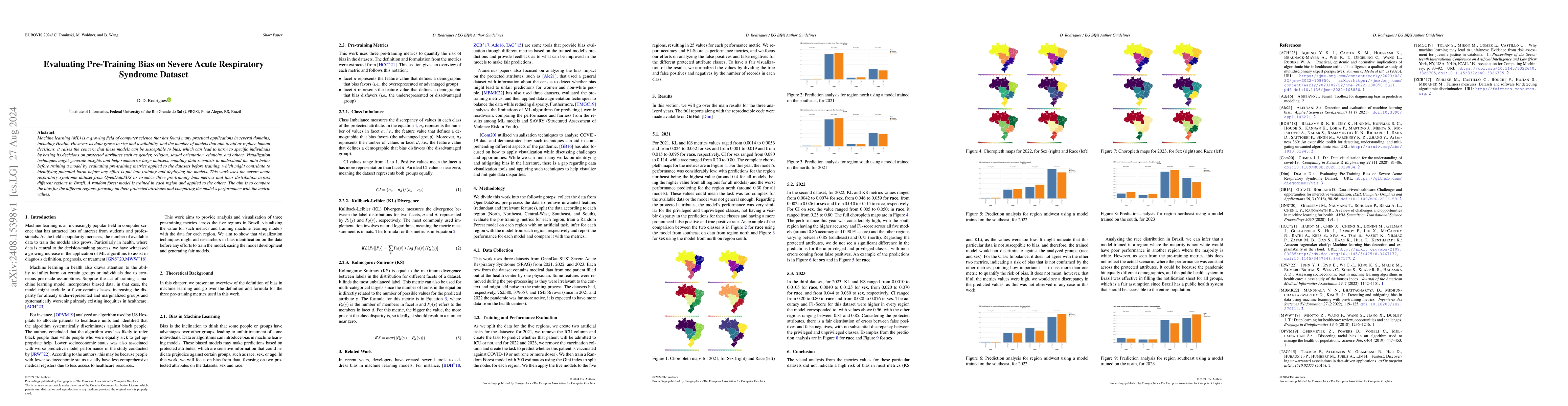 Thumbnail for Evaluating Pre-Training Bias on Severe Acute Respiratory Syndrome
  Dataset