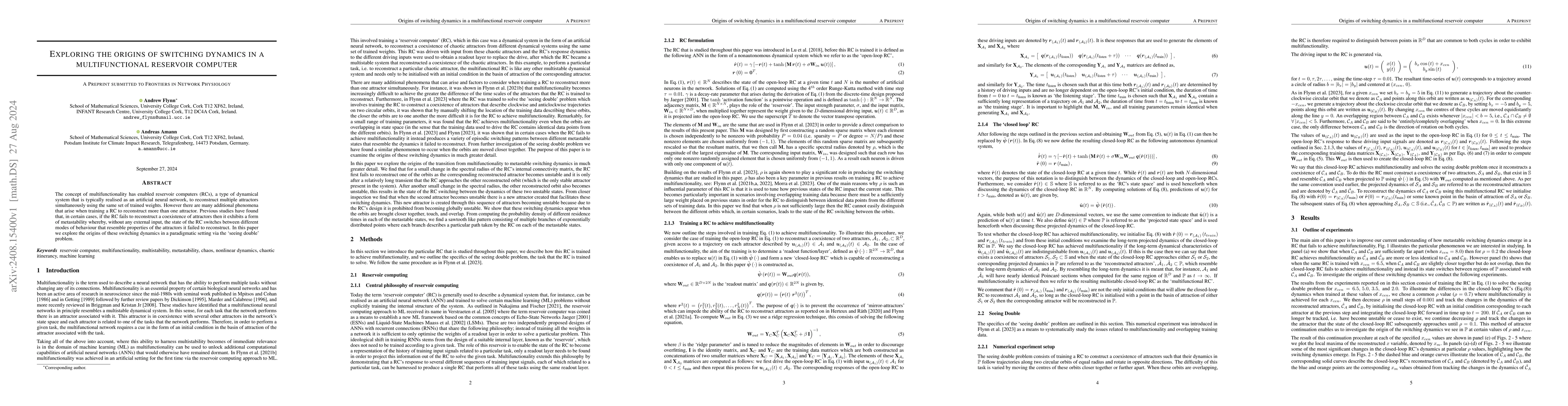 Thumbnail for Exploring the origins of switching dynamics in a multifunctional
  reservoir computer