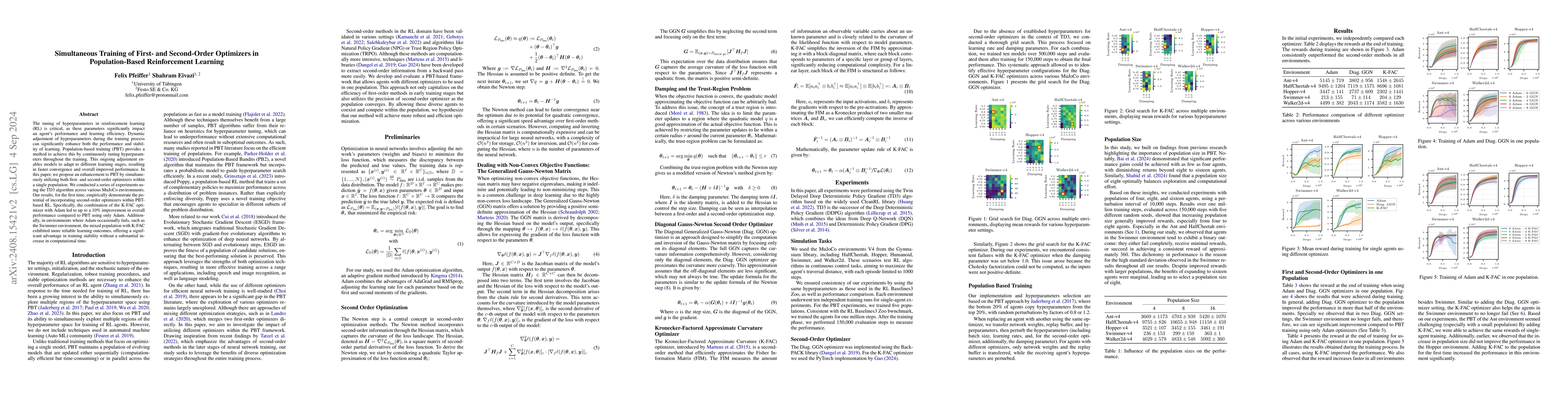 Thumbnail for Simultaneous Training of First- and Second-Order Optimizers in
  Population-Based Reinforcement Learning