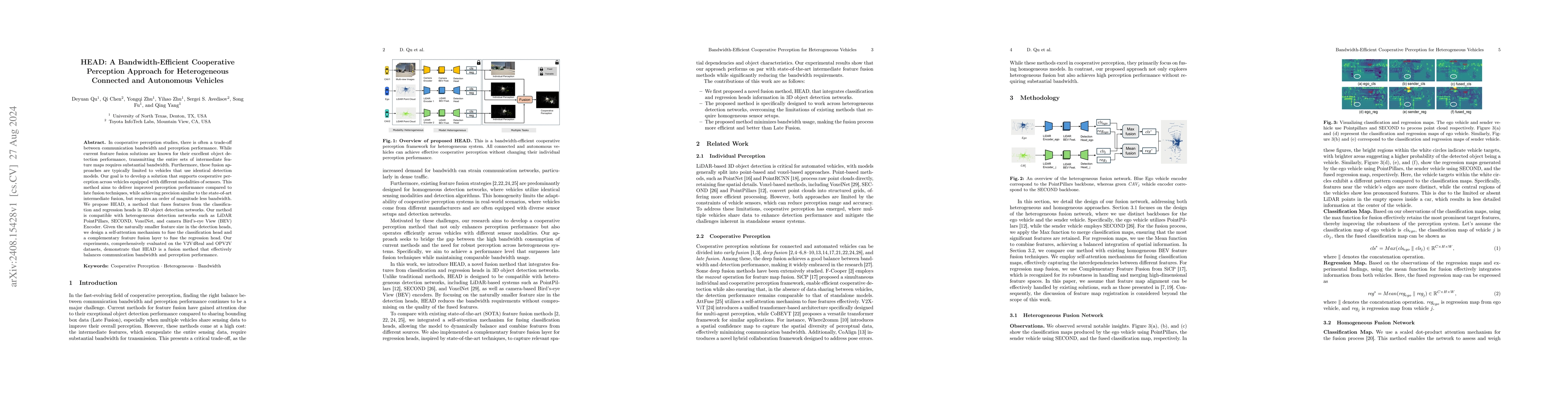 Thumbnail for HEAD: A Bandwidth-Efficient Cooperative Perception Approach for
  Heterogeneous Connected and Autonomous Vehicles