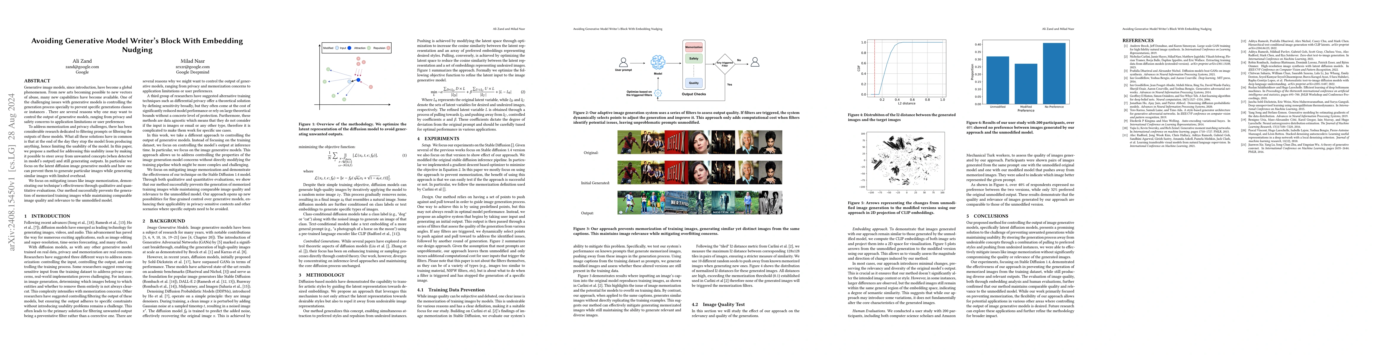 Thumbnail for Avoiding Generative Model Writer's Block With Embedding Nudging