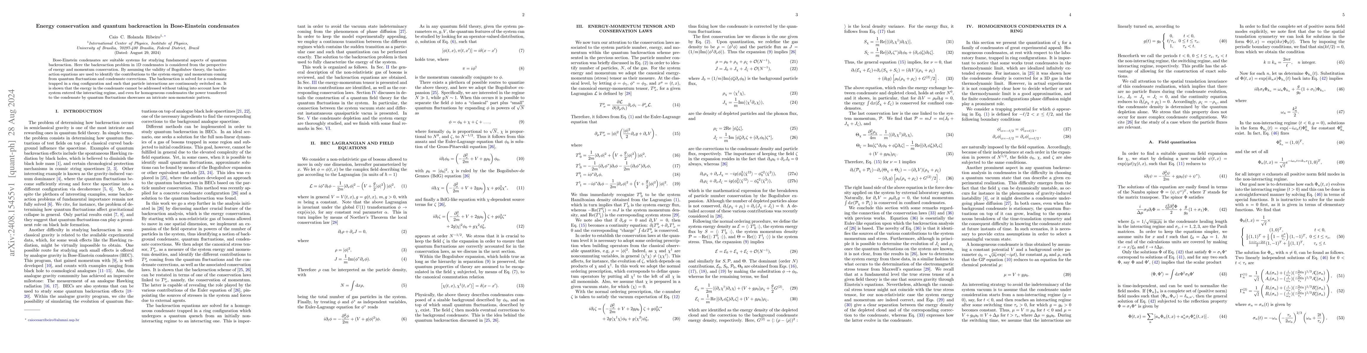 Thumbnail for Energy conservation and quantum backreaction in Bose-Einstein
  condensates