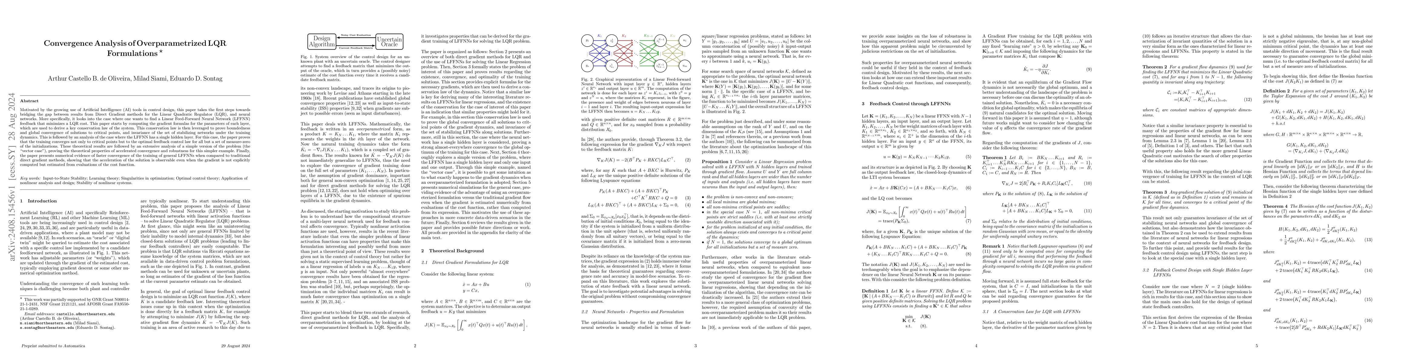 Thumbnail for Convergence Analysis of Overparametrized LQR Formulations