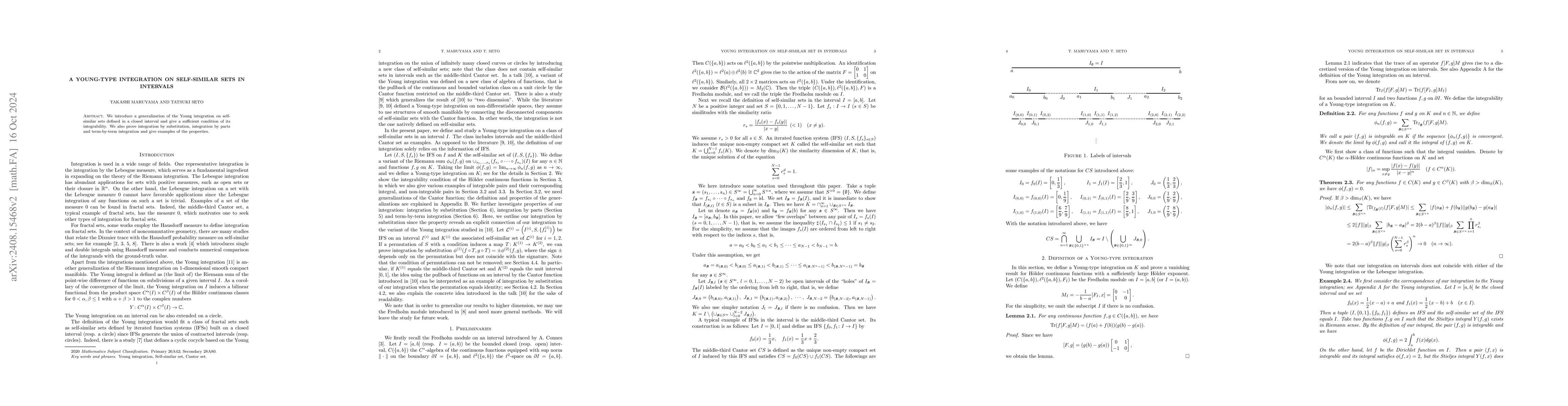 Thumbnail for A Young-type integration on self-similar sets in intervals