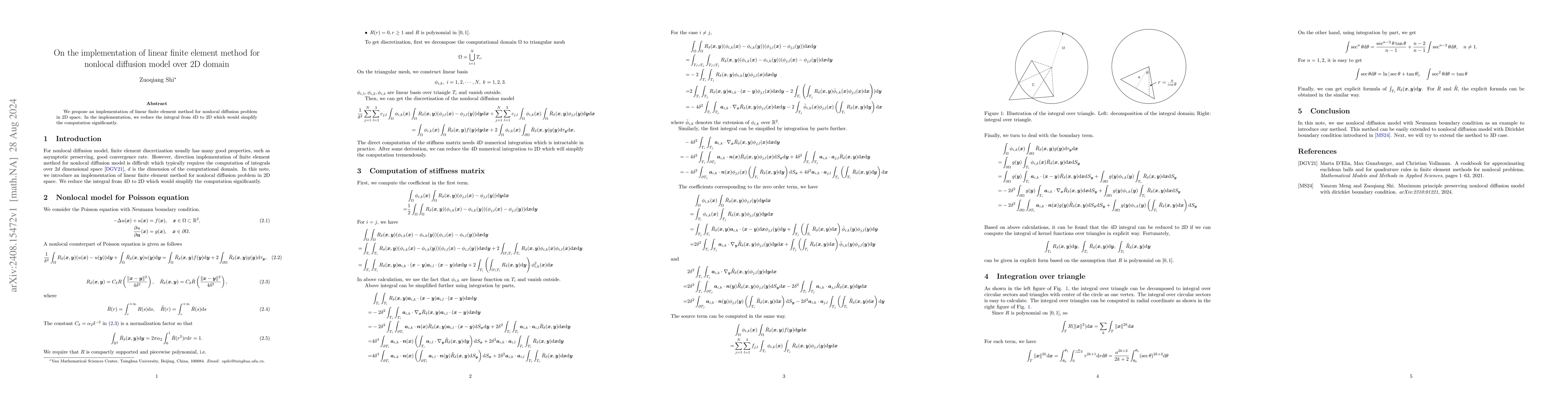 Thumbnail for On the implementation of linear finite element method for nonlocal
  diffusion model over 2D domain