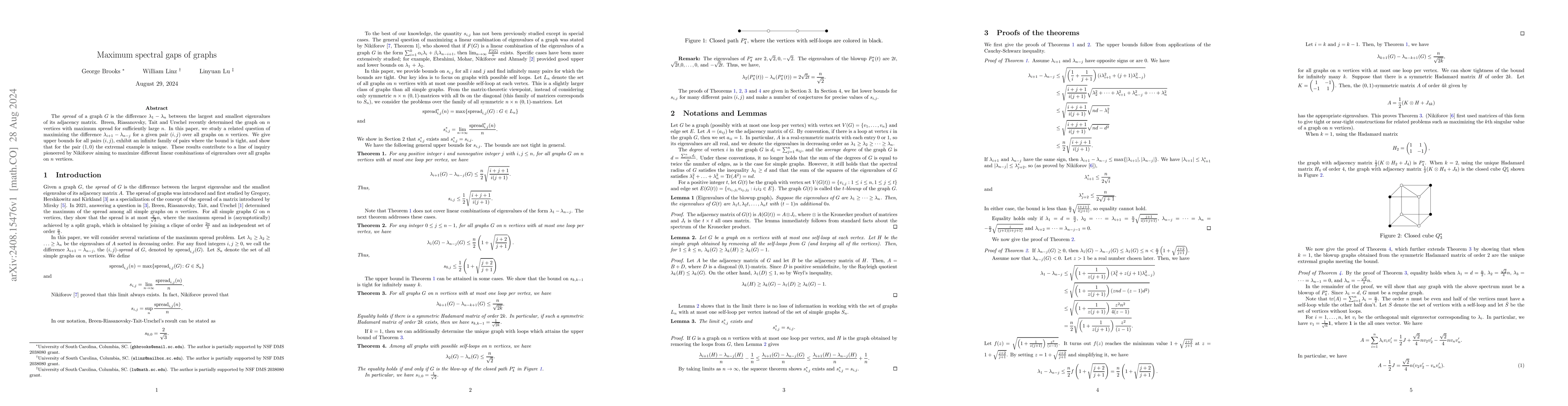 Thumbnail for Maximum spectral gaps of graphs