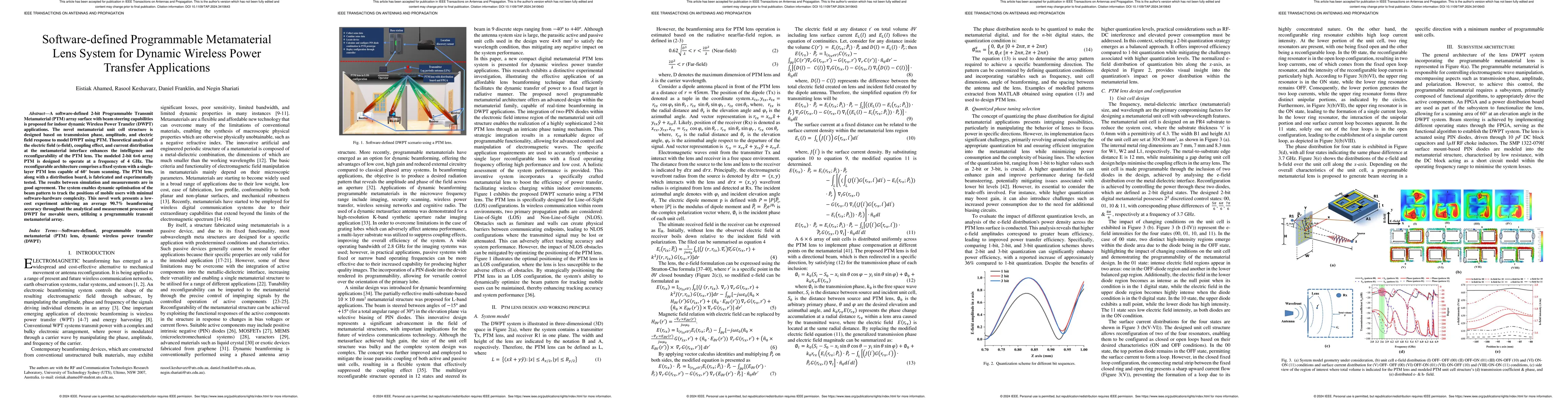 Thumbnail for Software-defined Programmable Metamaterial Lens System for Dynamic
  Wireless Power Transfer Applications