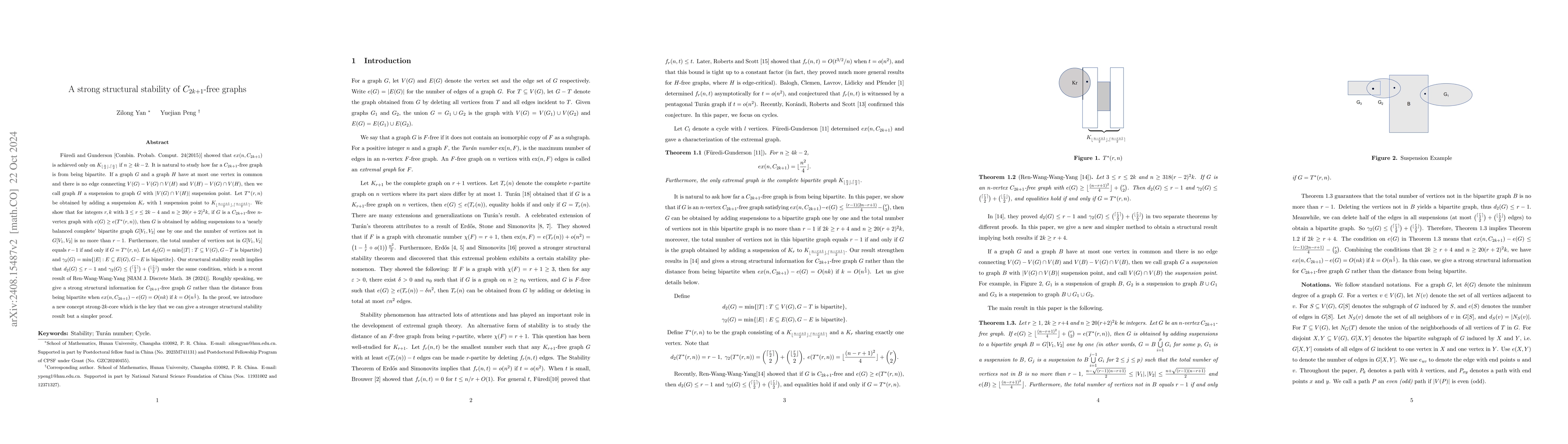 Thumbnail for A strong structural stability of $C_{2k+1}$-free graphs