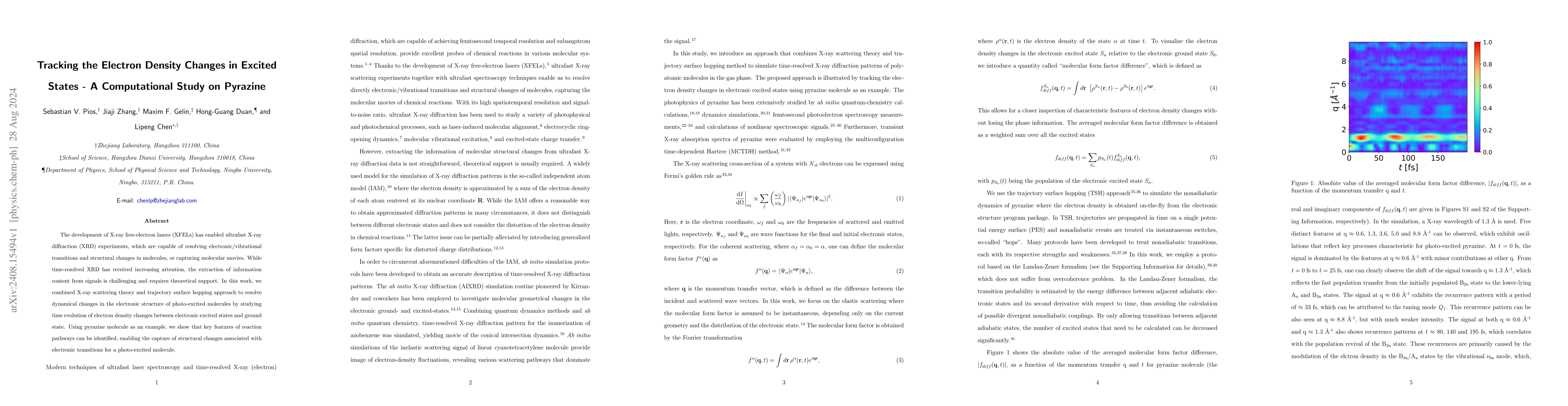 Thumbnail for Tracking the Electron Density Changes in Excited States -- A
  Computational Study on Pyrazine